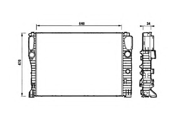 NRF Radiator, engine cooling 11544345 - NRF