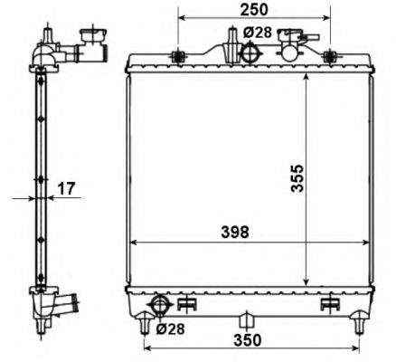 NRF Radiator, engine cooling 11544073 - NRF