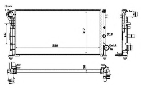 NRF Radiator, engine cooling 11544928 - NRF