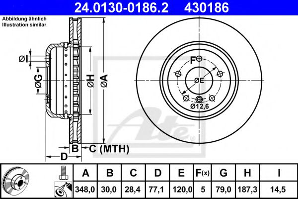 ATE Brake Disc 10124427 - ATE