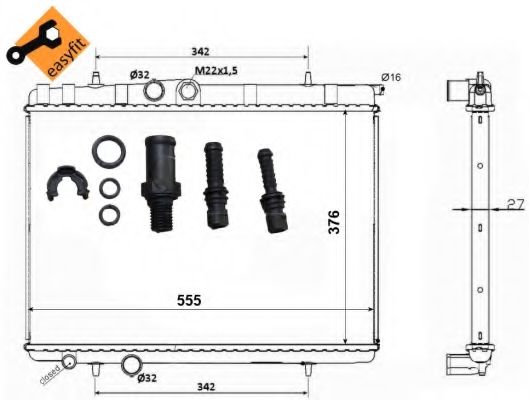 NRF Radiator, engine cooling 11543774 - NRF