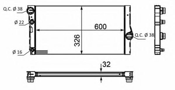 NRF Radiator, engine cooling 11601563 - NRF
