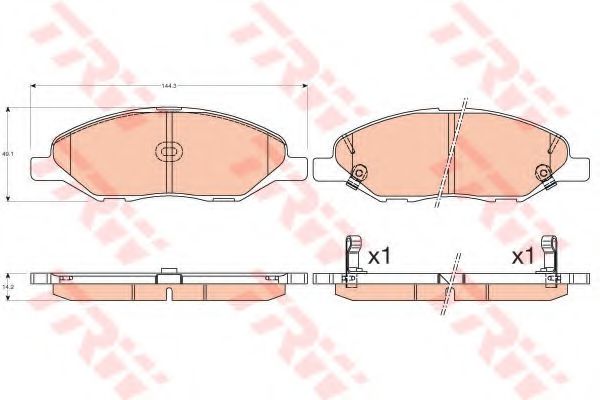 TRW Brake Pad Set, disc brake 11110705 - TRW