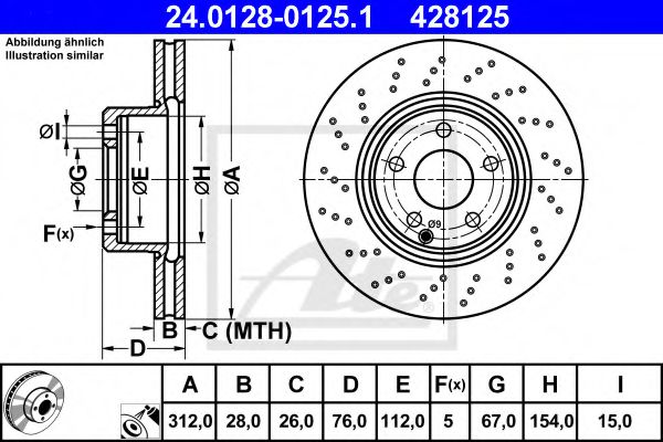 ATE Brake Disc 10124339 - ATE