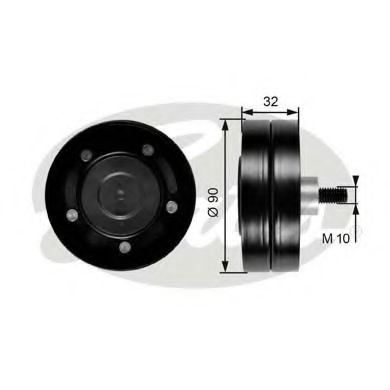 GATES Deflection/Guide Pulley, v-ribbed b 11421650 - GATES