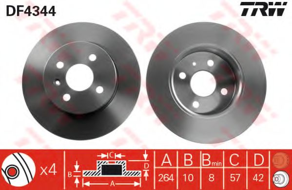 TRW Brake Disc 10706373 - TRW