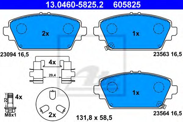 ATE Brake Pad Set, disc brake 10123071 - ATE