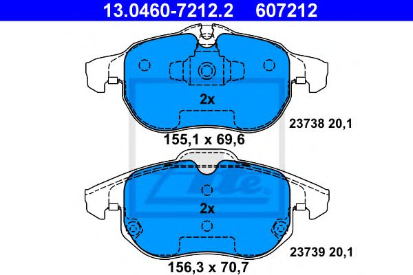 ATE Brake Pad Set, disc brake 10123360 - ATE