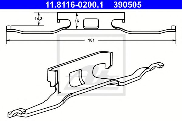 ATE Spring, brake caliper 10321972 - ATE