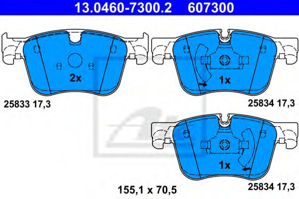 ATE Brake Pad Set, disc brake 11466545 - ATE