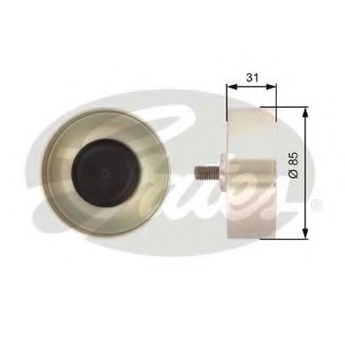 GATES Deflection/Guide Pulley, v-ribbed 12457000 - GATES