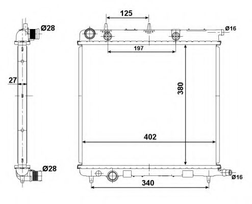 NRF Radiator, engine cooling 11543146 - NRF