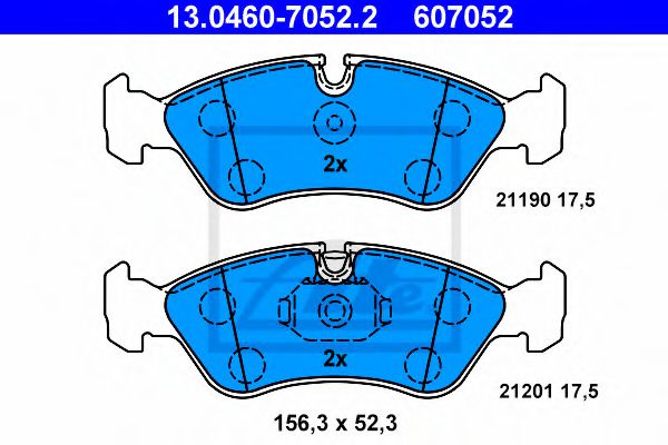 ATE Brake Pad Set, disc brake 10123234 - ATE