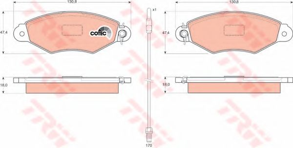TRW Brake Pad Set, disc brake 3470826 - TRW