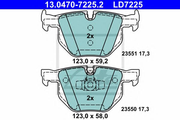 ATE Brake Pad Set, disc brake 10330461 - ATE