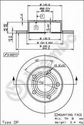 BREMBO Brake Disc 11690697 - BREMBO