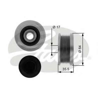 GATES Alternator Freewheel Clutch 12457261 - GATES