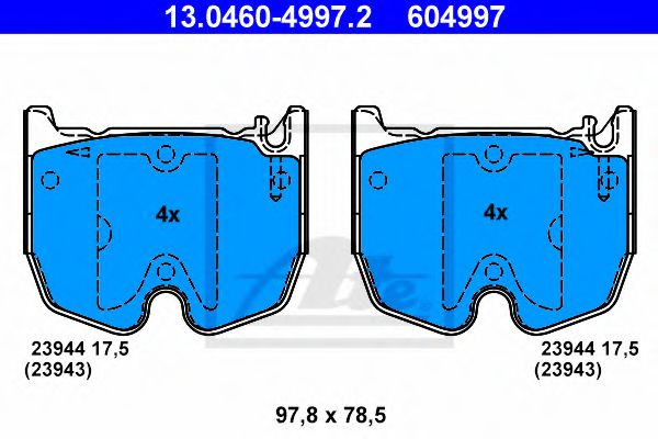 ATE Brake Pad Set, disc brake 10123025 - ATE