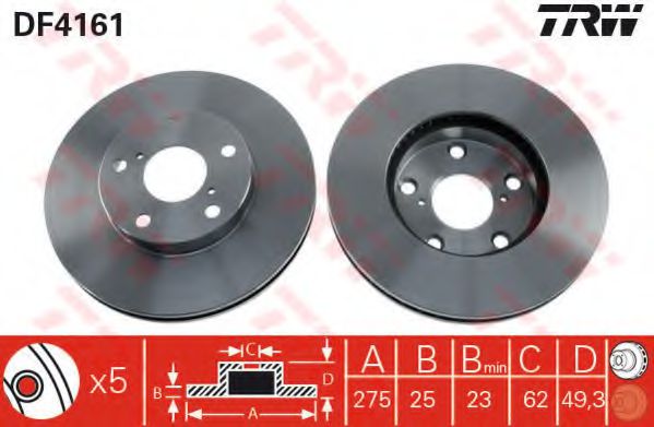 TRW Brake Disc 10707073 - TRW