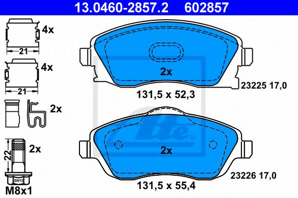 ATE Brake Pad Set, disc brake 10122732 - ATE