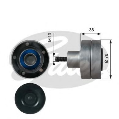 GATES Deflection/Guide Pulley, v-ribbed b 11721558 - GATES