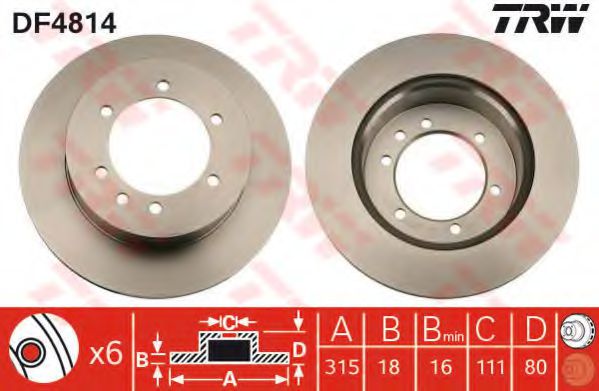 TRW Brake Disc 10709894 - TRW