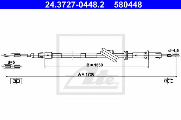 ATE Cable Pull, parking brake 10126012 - ATE
