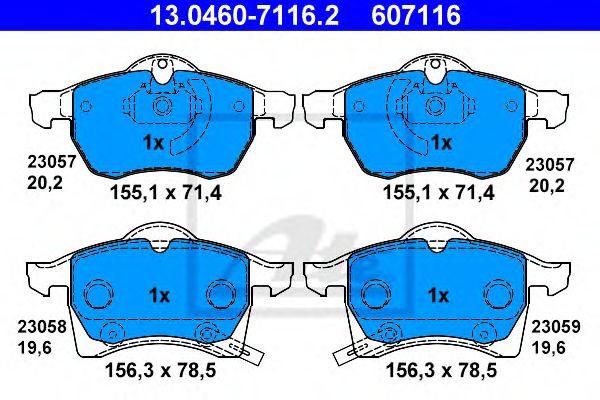 ATE Brake Pad Set, disc brake 10123278 - ATE