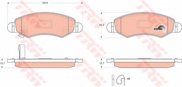 TRW Brake Pad Set, disc brake 10700435 - TRW