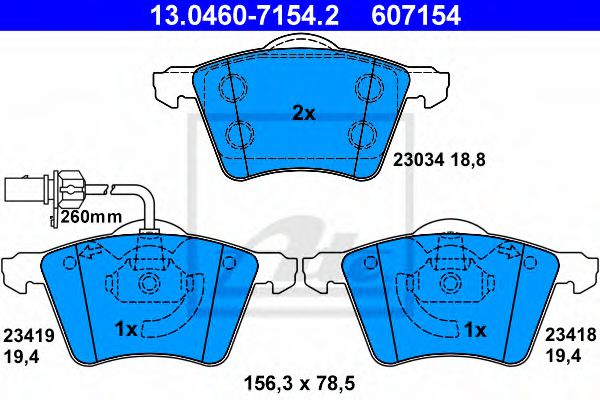 ATE Brake Pad Set, disc brake 10123307 - ATE