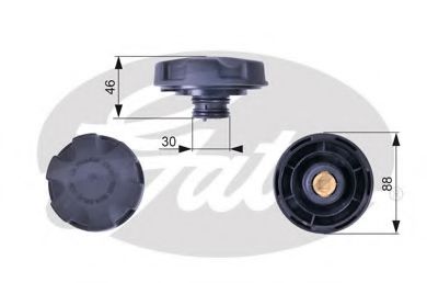 GATES Sealing Cap, coolant tank 12458841 - GATES