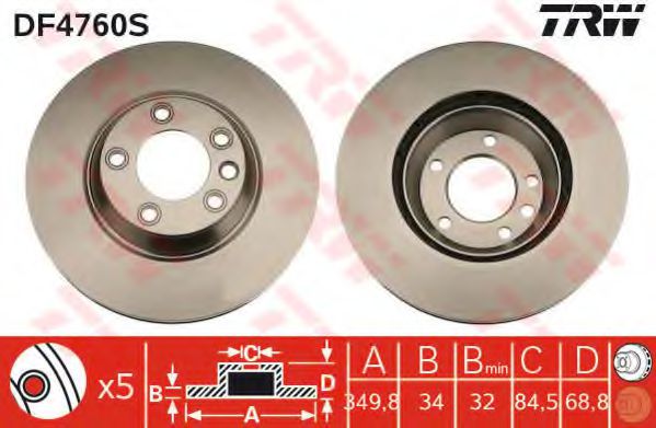 TRW Brake Disc 10708963 - TRW