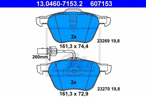 ATE Brake Pad Set, disc brake 10123306 - ATE