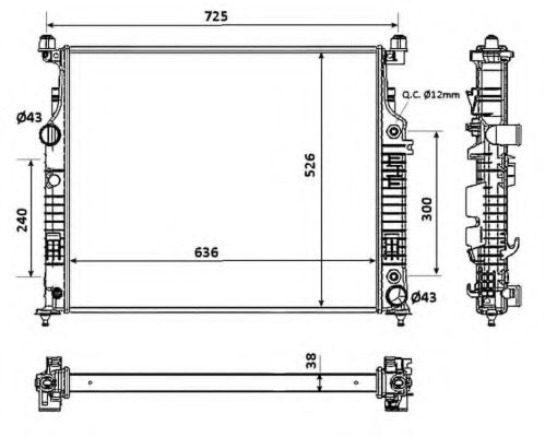 NRF Radiator, engine cooling 11544436 - NRF