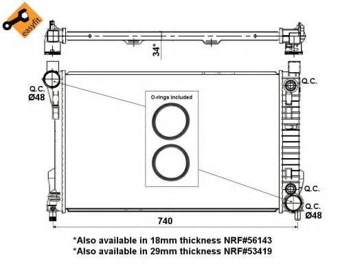 NRF Radiator, engine cooling 11544387 - NRF