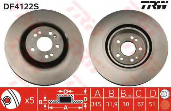 TRW Brake Disc 10705430 - TRW