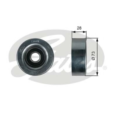 GATES Deflection/Guide Pulley, v-ribbed 12456967 - GATES