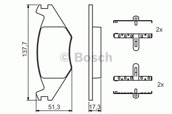 BOSCH Brake Pad Set, disc brake 10105321 - BOSCH