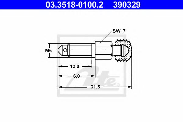 ATE Breather Screw/Valve 10121679 - ATE