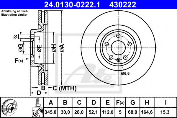 ATE Brake Disc 10800777 - ATE