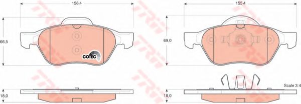 TRW Brake Pad Set, disc brake 10702027 - TRW