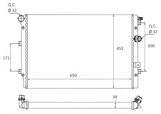 NRF Radiator, engine cooling 11545386 - NRF