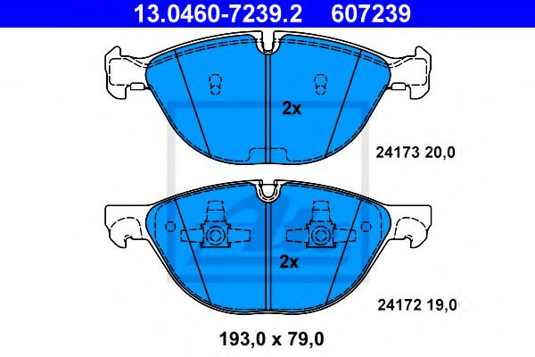 ATE Brake Pad Set, disc brake 10202324 - ATE