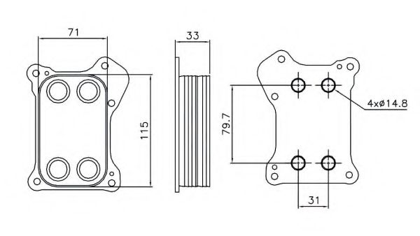 NRF Oil Cooler, engine oil 11600392 - NRF