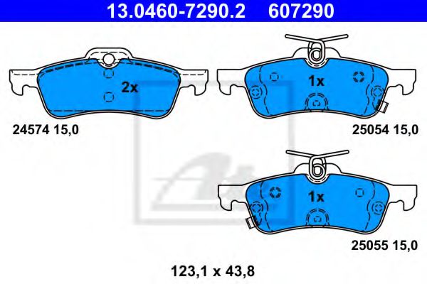 ATE Brake Pad Set, disc brake 11604239 - ATE