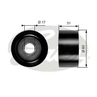 GATES Deflection/Guide Pulley, v-ribbed 12467804 - GATES