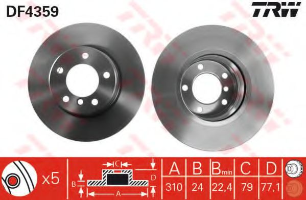 TRW Brake Disc 10677088 - TRW