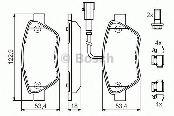 BOSCH Brake Pad Set, disc brake 10225722 - BOSCH