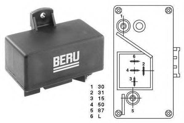 BorgWarner (BERU) Relay, glow plug system 10883865 - BorgWarner (BERU)