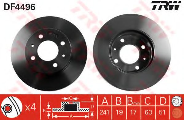TRW Brake Disc 10705633 - TRW